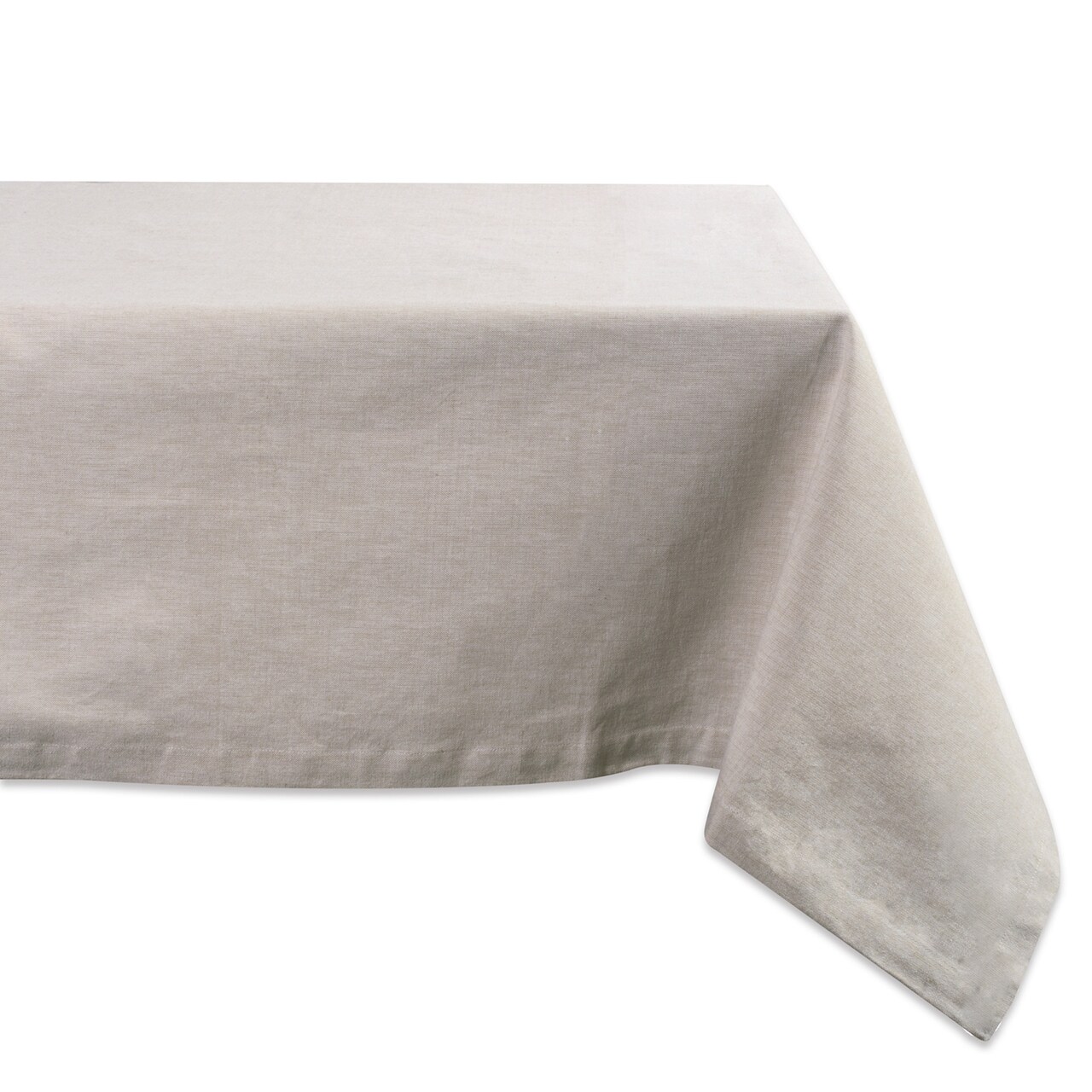 CC Home Furnishings Solid Rectangular Cotton Tablecloth - 84" - Oat Cream